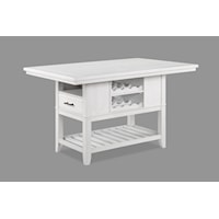 Wendy Farmhouse Counter Height Table with Wine Bottle Storage