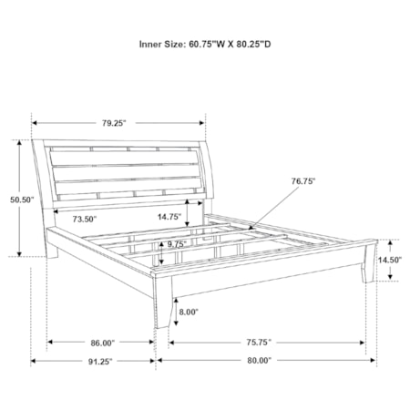 Wood Cal King Panel Bed