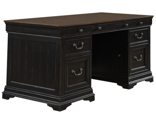 Traditional Executive Desk with Locking File Storage Drawers