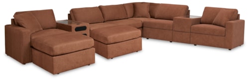 8-Piece Sectional And 2 Ottomans