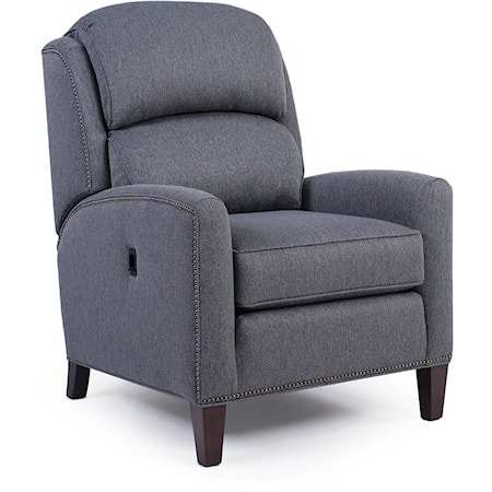 Transitional Tilt-Back Reclining Chair with Nailhead Studs