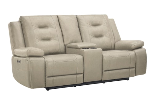 Casual Power Reclining Console Loveseat with USB/USB-C Ports