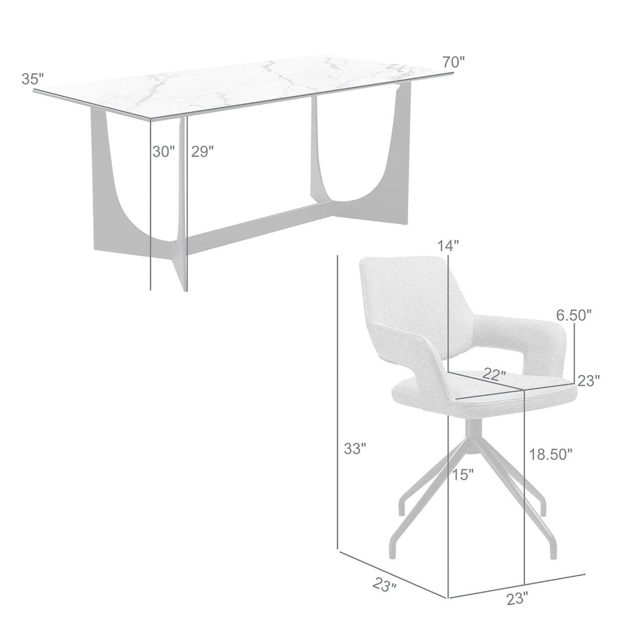 Armen Living Esme / Penny Dining Set