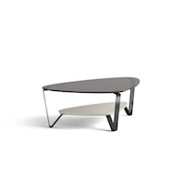 Contemporary Small Coffee Table with Glass Top