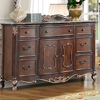 Traditional Constantine Dresser with Marble Top
