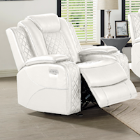 Contemporary Power Glider Recliner with Storage Arms