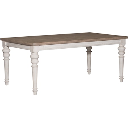 Farmhouse Rectangular Dining Table with Turned Legs