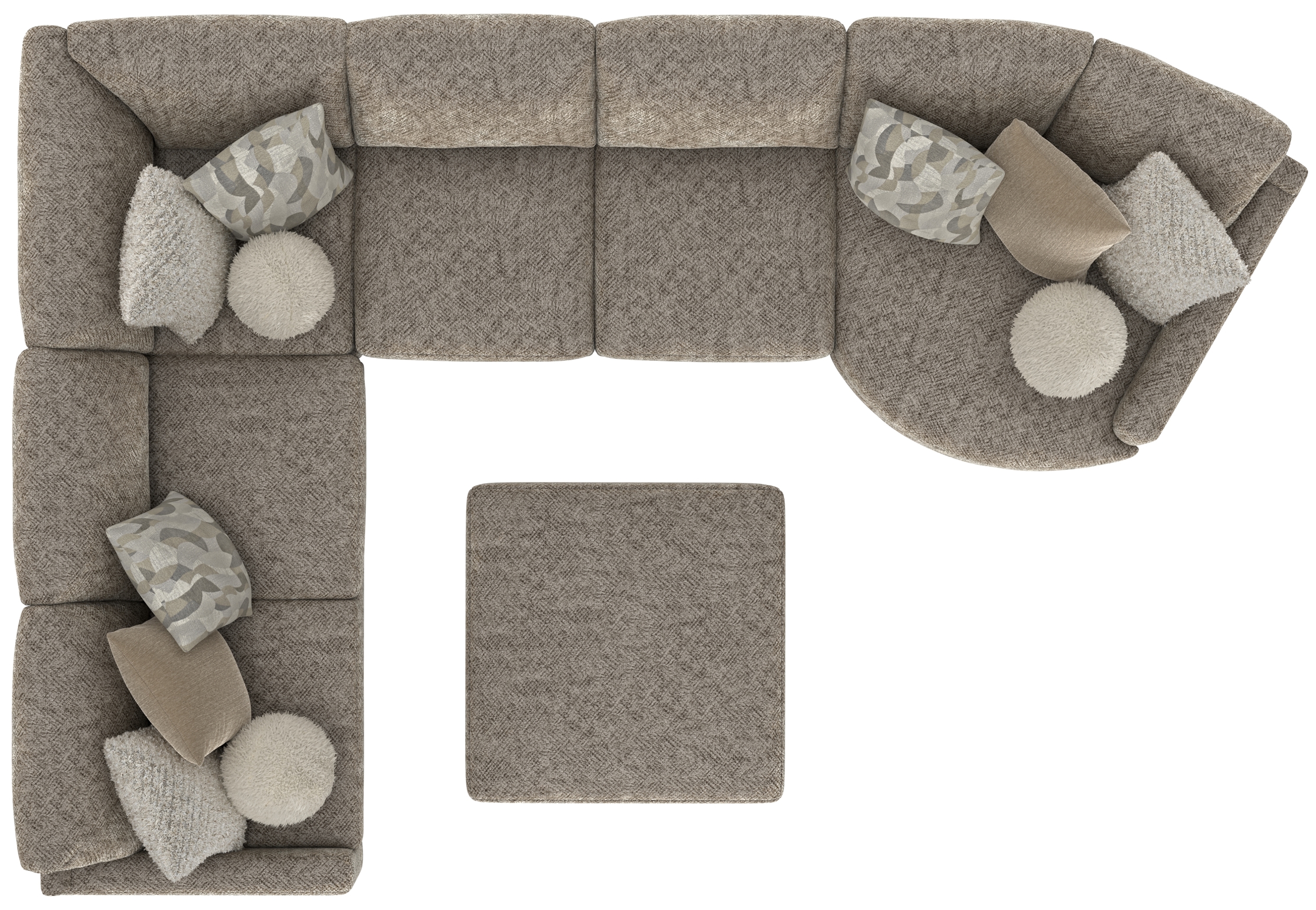 Jackson Furniture Turner 6-Piece Sectional Sofa with Cocktail Ottoman