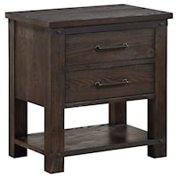 Rustic Farmhouse 2 Drawer Nightstand with USB