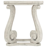 Rustic Farmhouse End Table with Scrolled Legs