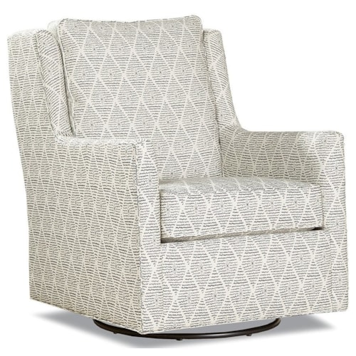 Transitional Swivel Glider Chair with Track Arms