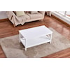 Milton Greens Stars Coffee Tables WHITE X-SIDE PANEL COFFEE TABLE | WITH BOTTO