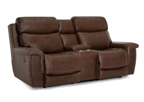 Casual Loveseat with Storage Console