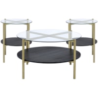 Contemporary 3-Piece Cocktail Table Set with 2 End Tables