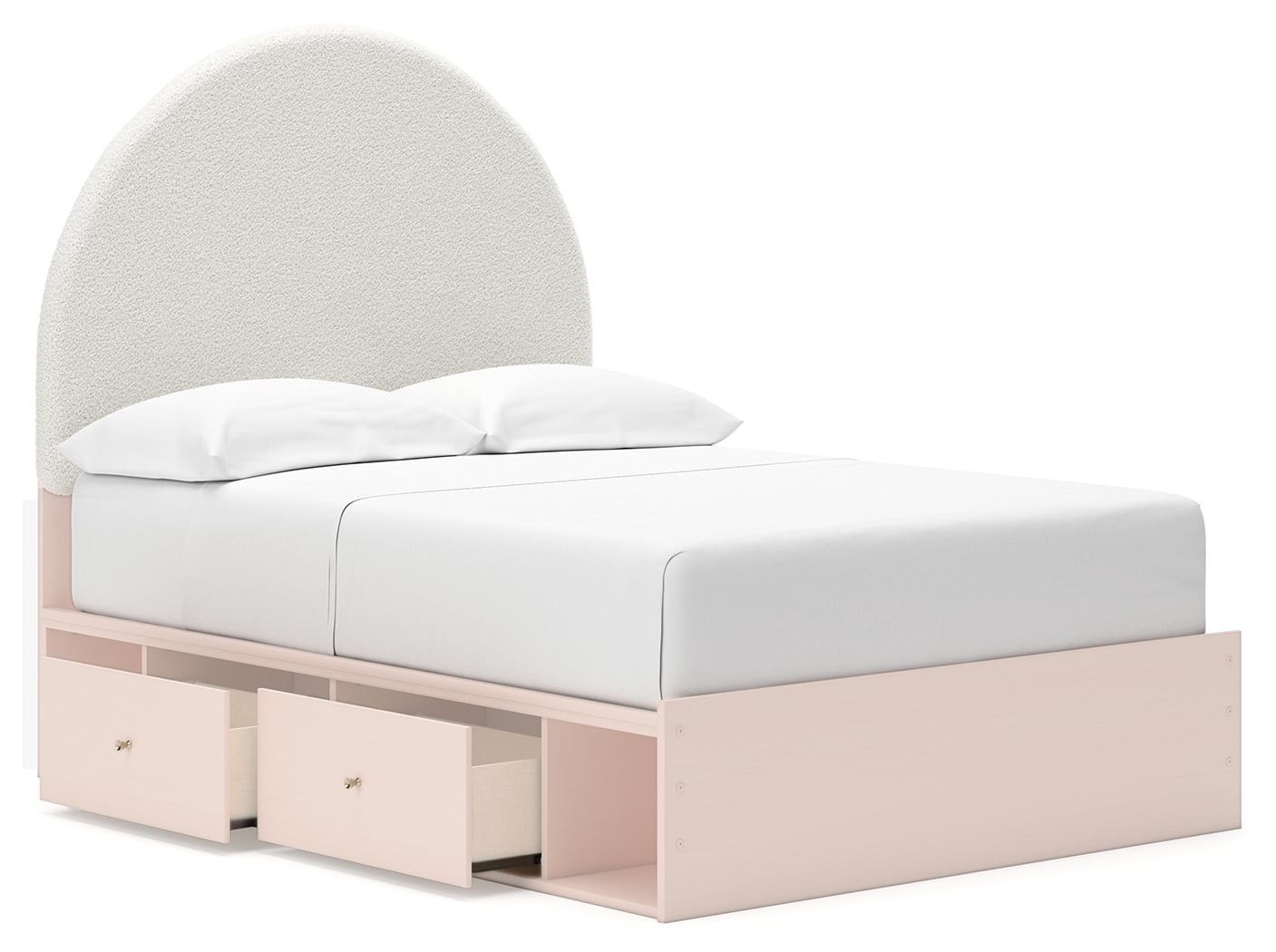 Full Upholstered Panel Bed With Storage