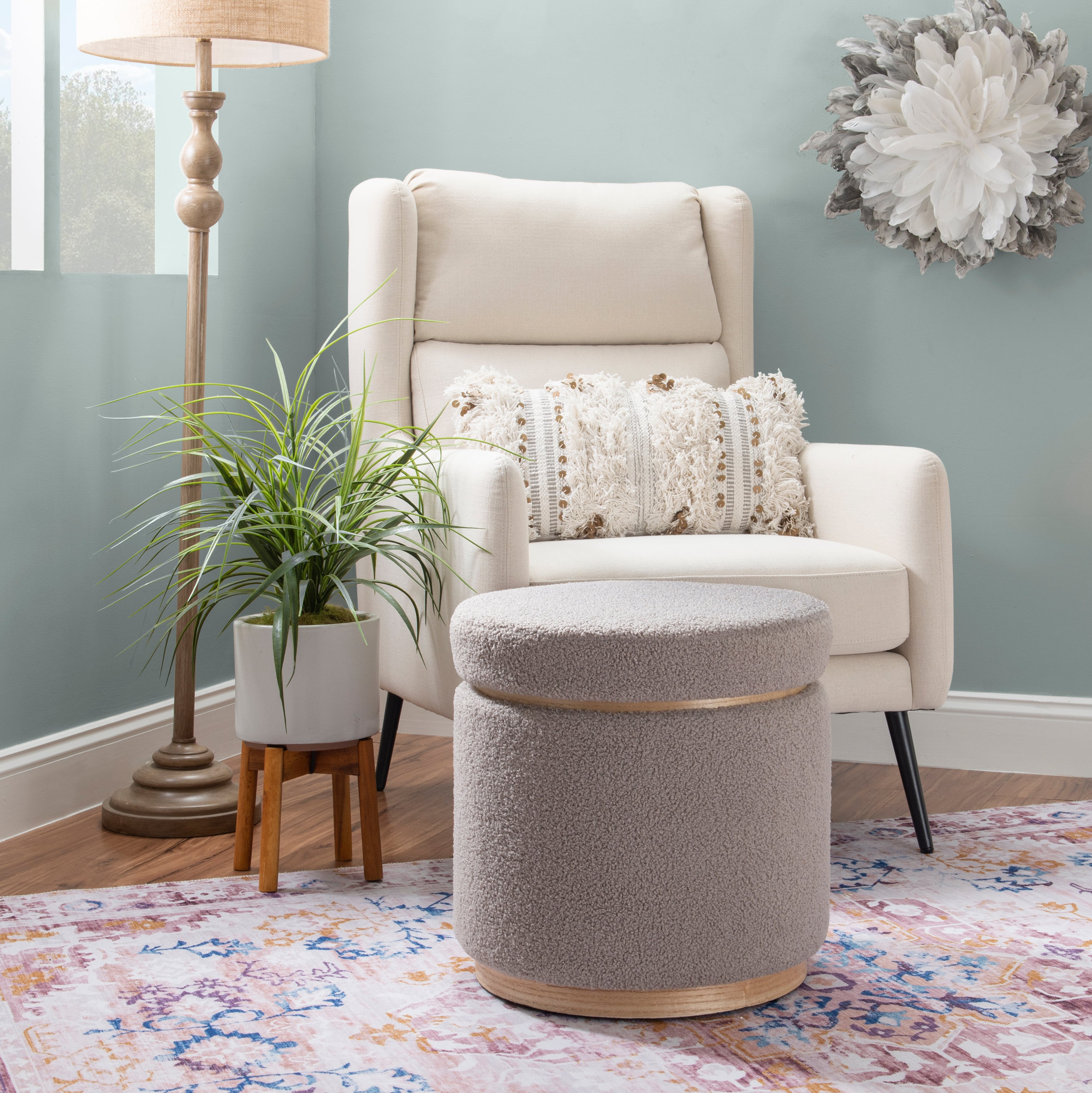 Round Storage Ottoman