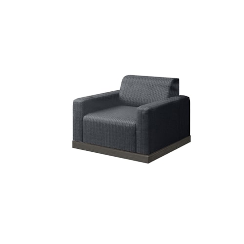 Padded Club Chair With Woven In Reticulated Foam - Coal / Smoke