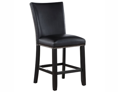 Contemporary Faux Leather-Upholstered Armless Counter Chair