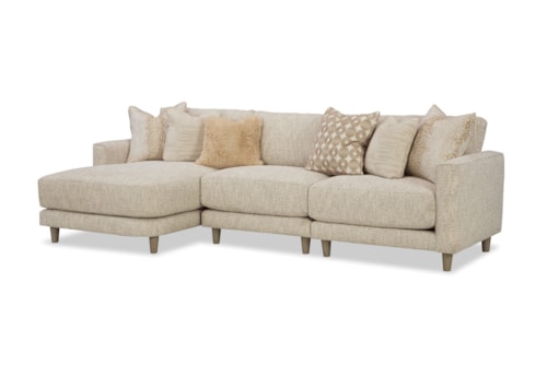 Contemporary Chaise Sofa with Large Chaise