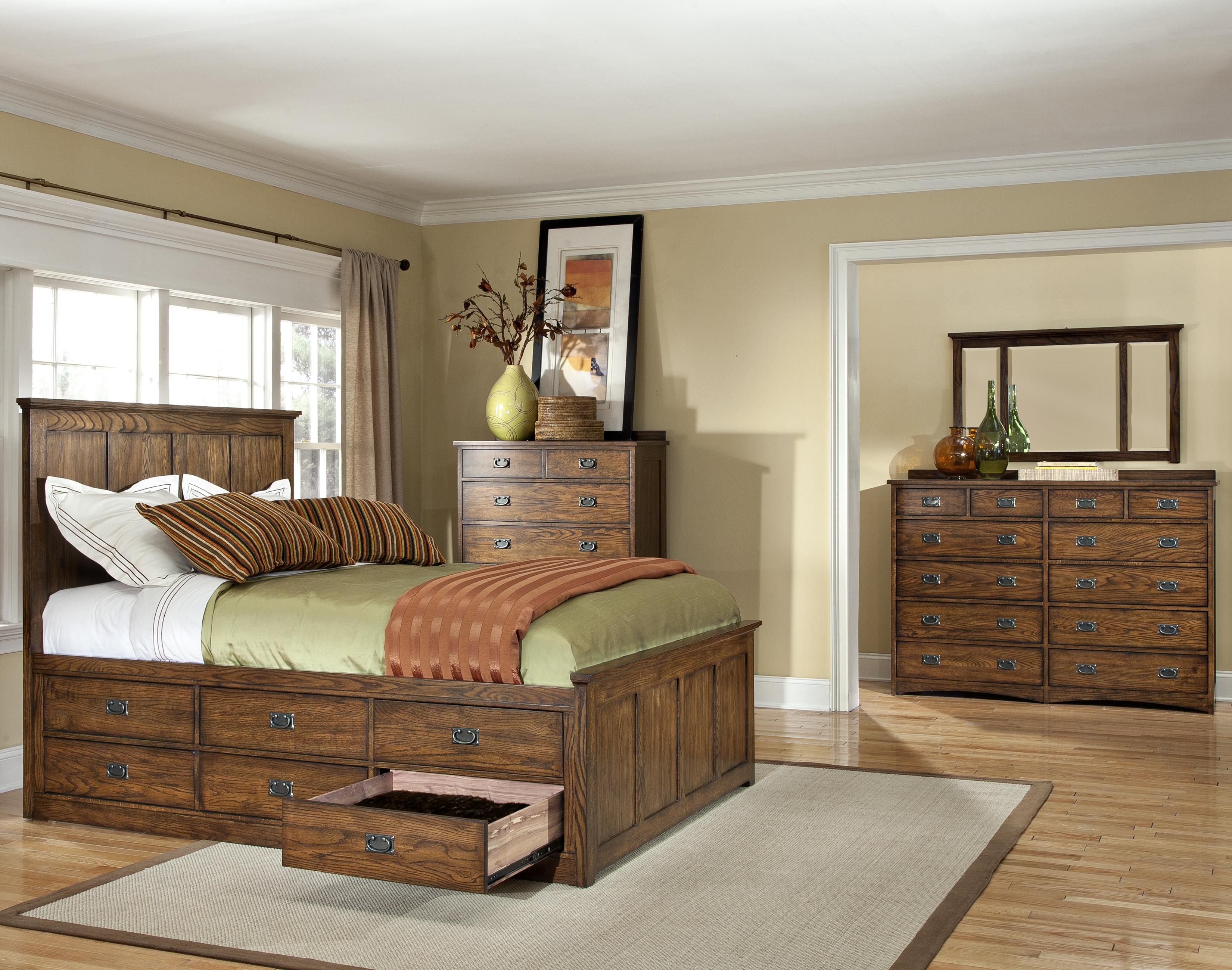 Intercon Oak Park California King Bed with 12 Storage Drawers