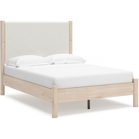 Full Upholstered Panel Bed