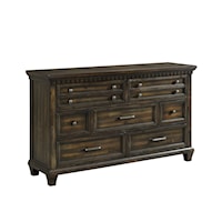 Traditional 7-Drawer Dresser with Dental Molding