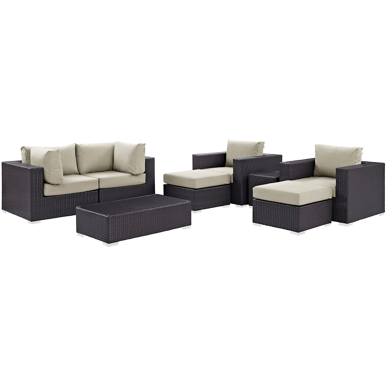 Modway Convene Outdoor 8 Piece Sectional Set