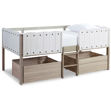 Twin Loft Bed w/ Under Bed Bin Storage