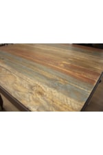 Multi-colored stripes on hand-distressed wood provide an antique look