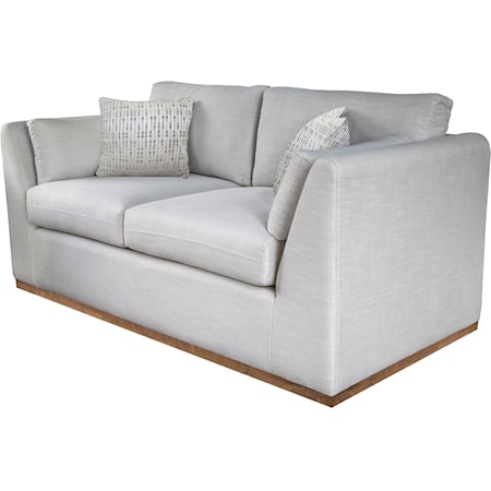 Transitional Loveseat with Almond Fabric