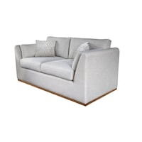 Transitional Loveseat with Almond Fabric