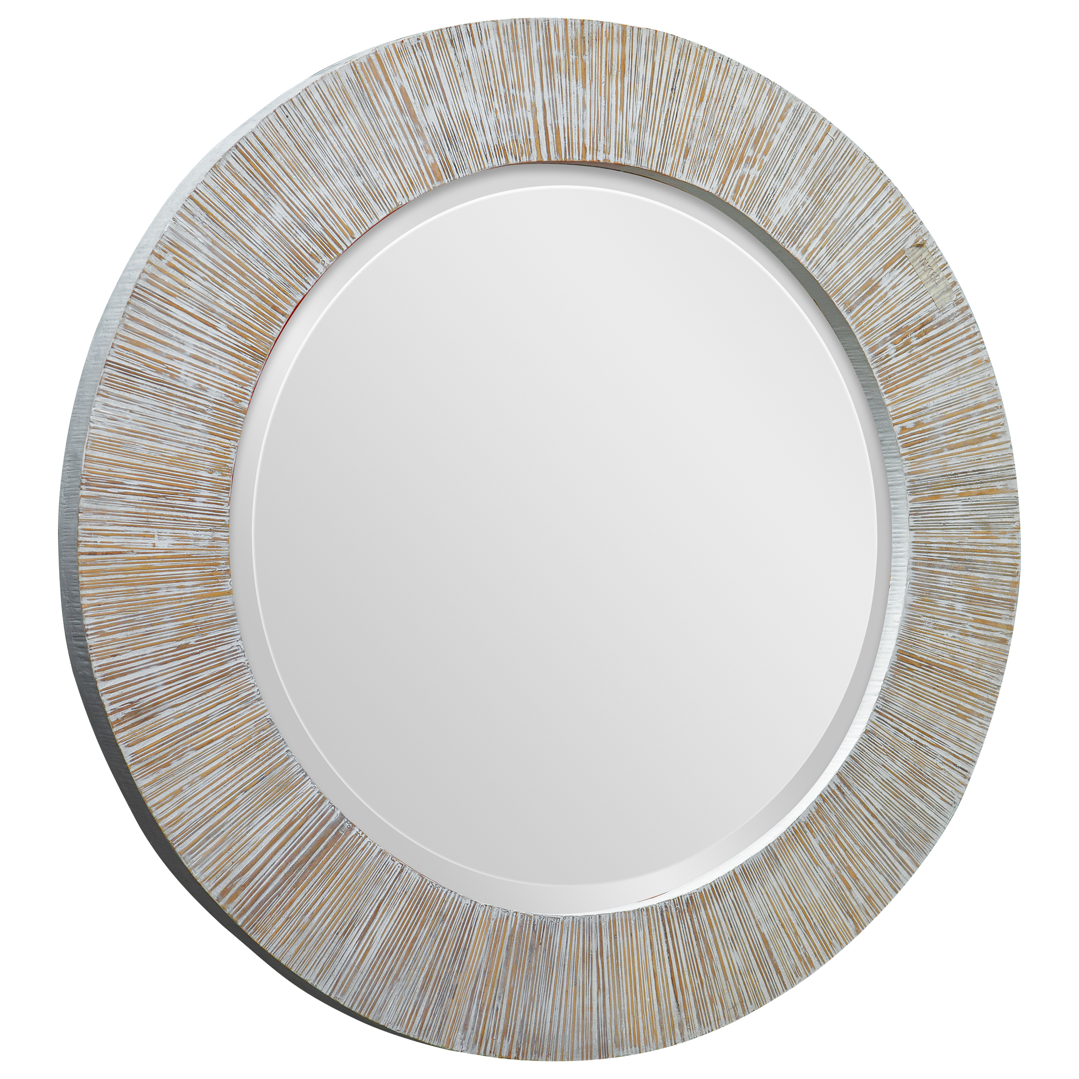 Repose Whitewash Round Mirror