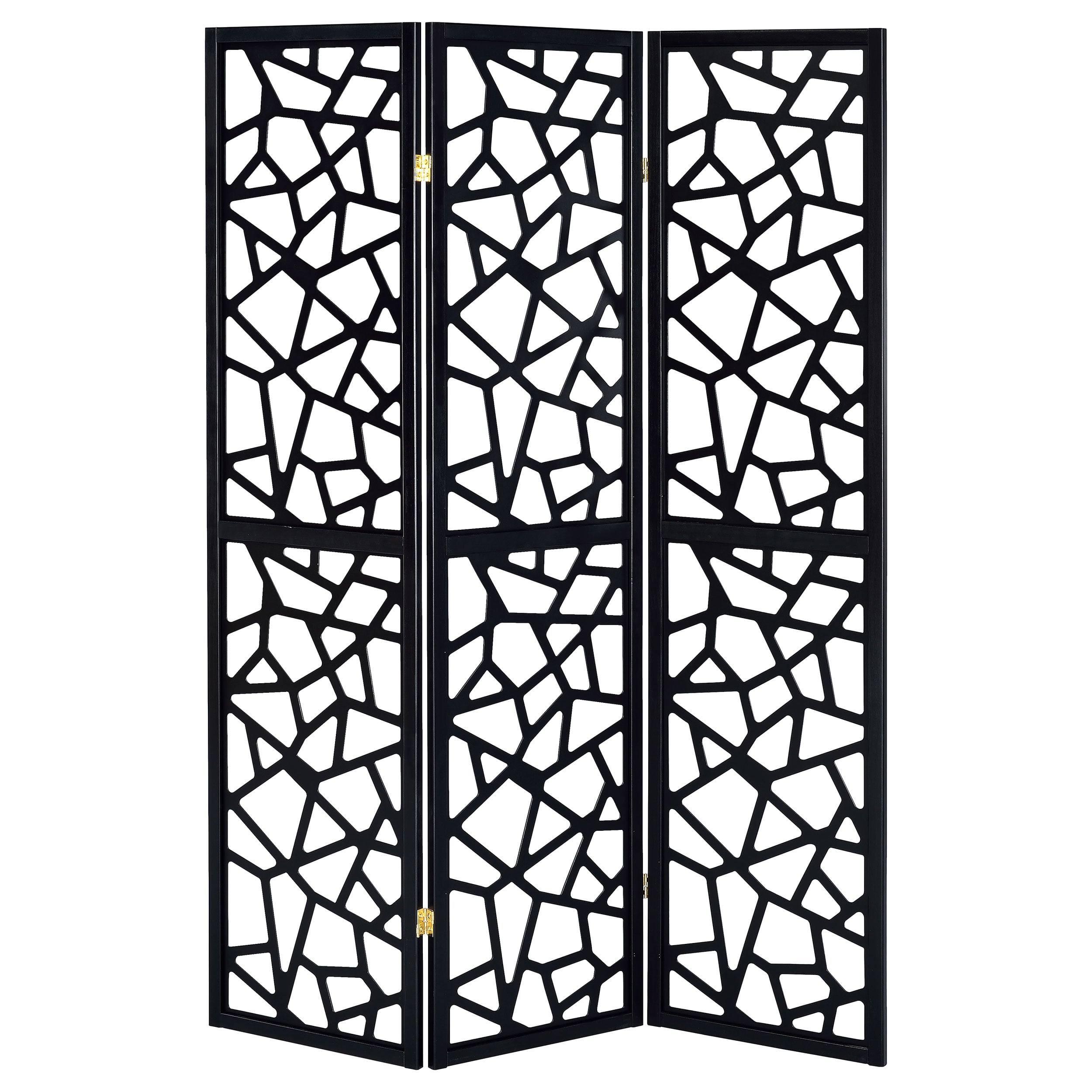 Coaster Nailan 3-Panel Room Divider Folding Screen Open