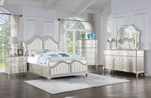 Evangeline 5-Piece California King Bedroom Set Silver Oak