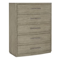 Casual 5-Drawer Chest with Felt and Cedar Lined Drawers