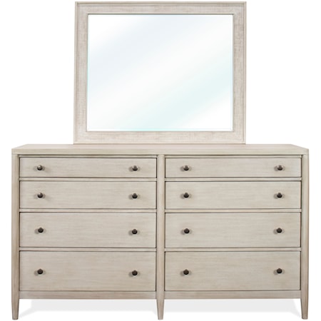 Eight Drawer Dresser with Mirror