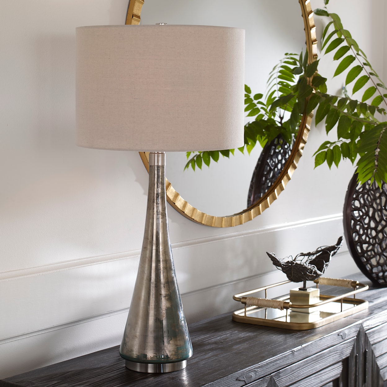 Uttermost Contour Contour Metallic Glass Table Lamp