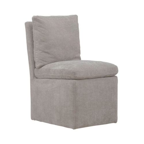 Transitional Accent Dining Chair with Casters