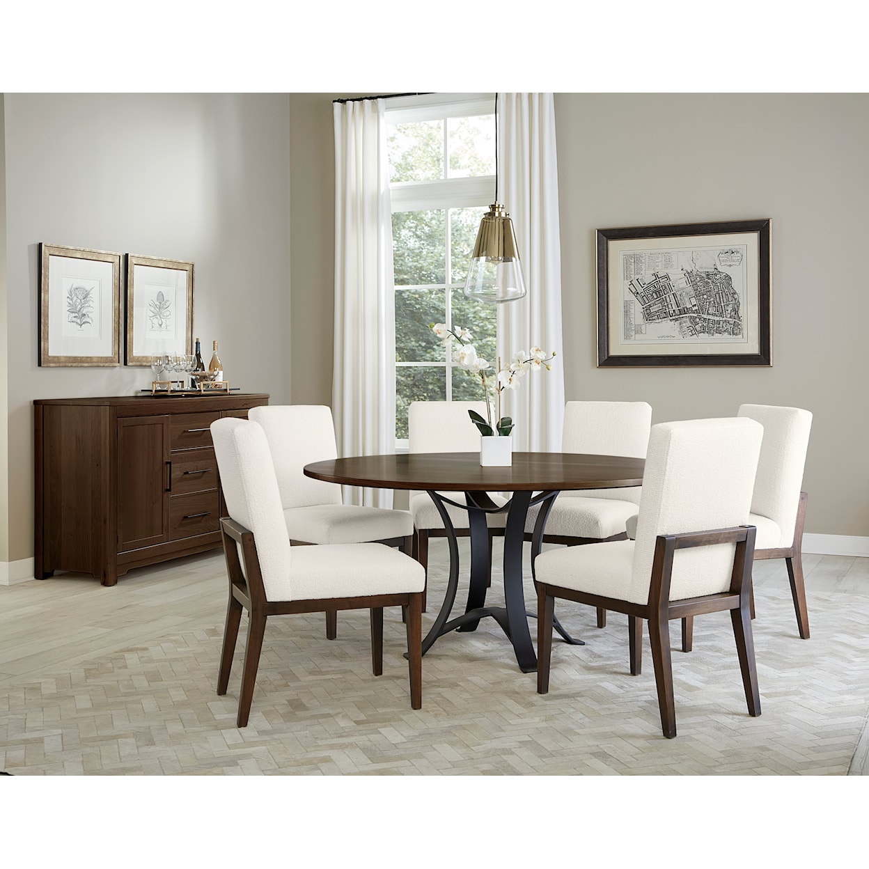 Virginia House Crafted Cherry - Dark Upholstered Side Dining Chair