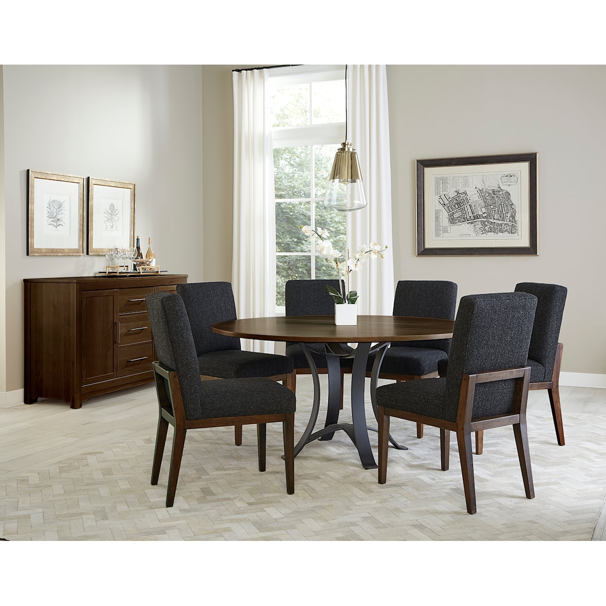Virginia House Crafted Cherry - Dark 60" Round Dining Table