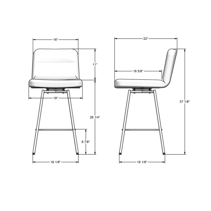 Amisco Niles Upholstered Counter Height Swivel Stool