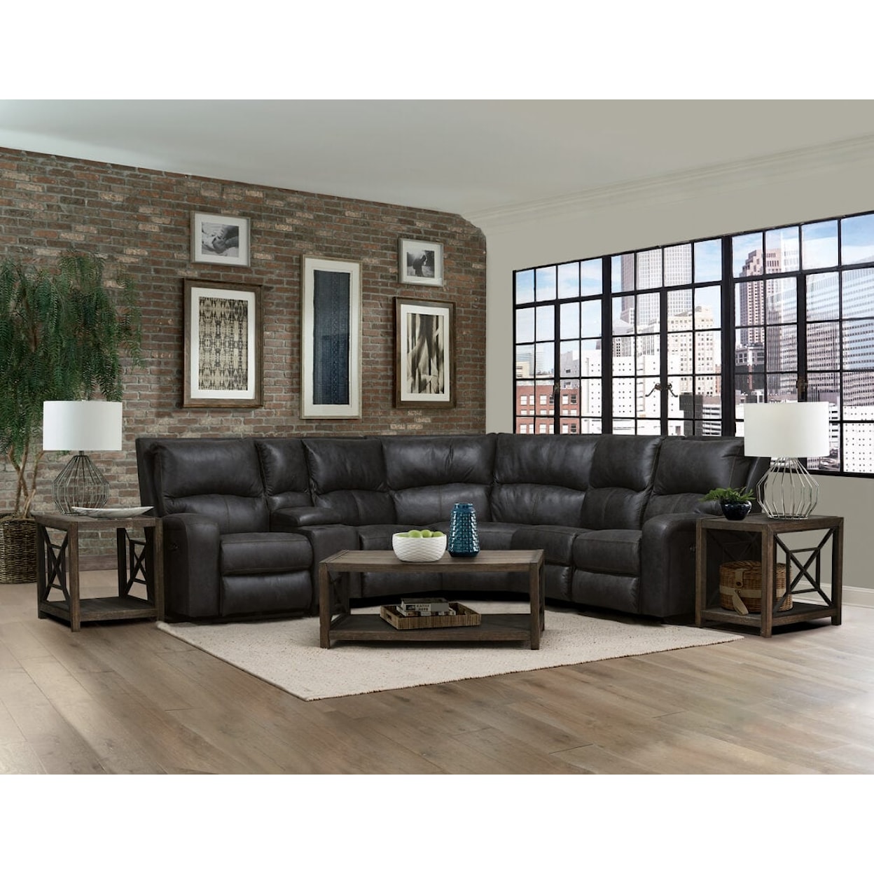 Tennessee Custom Upholstery EZ2200/H Series 6-Piece Reclining Sectional Sofa