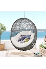 Modway Hide Coastal Outdoor Patio Sunbrella® Swing Chair With Stand - White