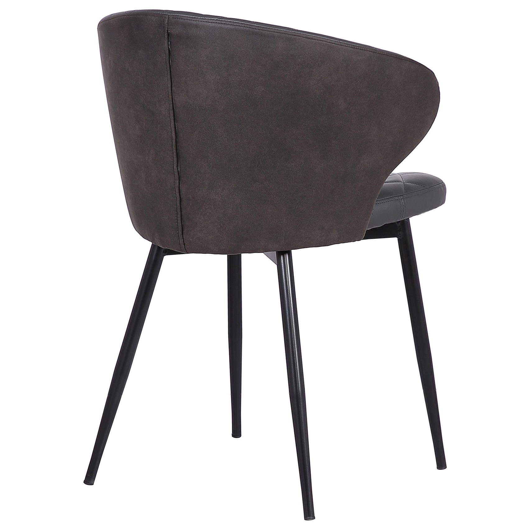 Armen Living Ava Gray Faux Leather Dining Chair
