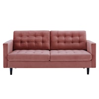 Mid-Century Modern Tufted Performance Velvet Sofa