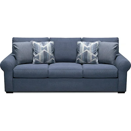 Casual Sofa with Rolled Arms