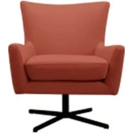 Transitional Terracotta Swivel Chair