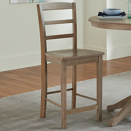 Casual Counter Height Stool with Ladder Back