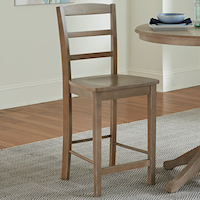 Casual Counter Height Stool with Ladder Back