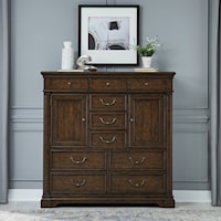 Transitional 10-Drawer Bedroom Chest with Doors